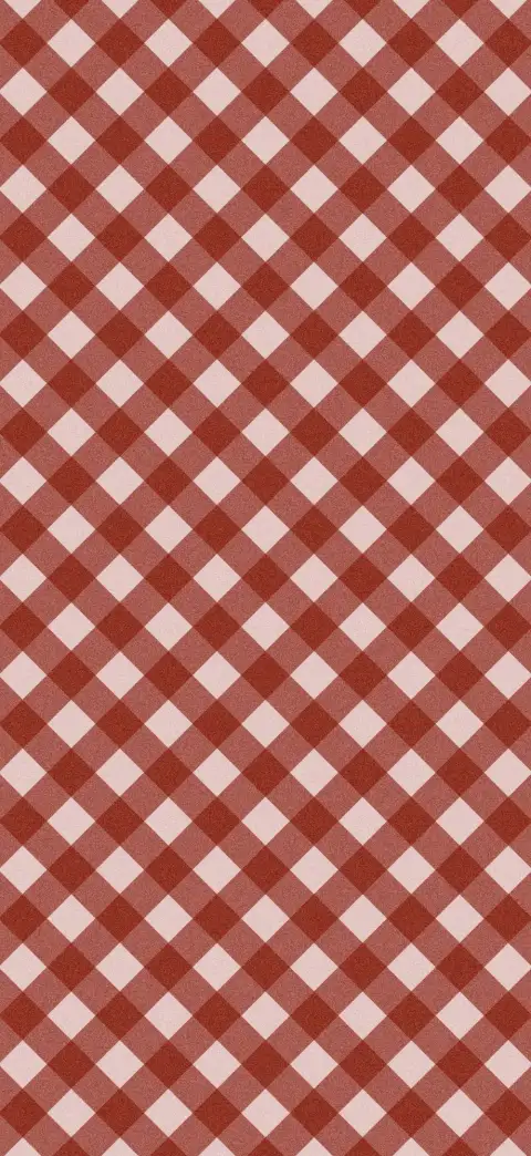 Red gingham wallpaper set on the diagonal